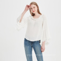 New Long Sleeve Women Off the Shoulder Sexy Sheer Tops the Collarbone Square  Collar